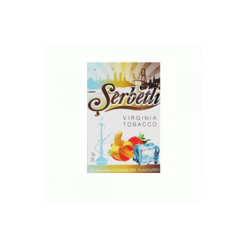 Табак для кальяна Serbetli Ice Banana Strawberry (Лед Банан Клубника) 50 гр.