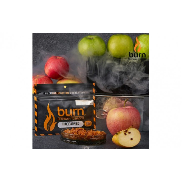 Табак для кальяна Burn Three Apples (Три Яблока лакрица) 100г