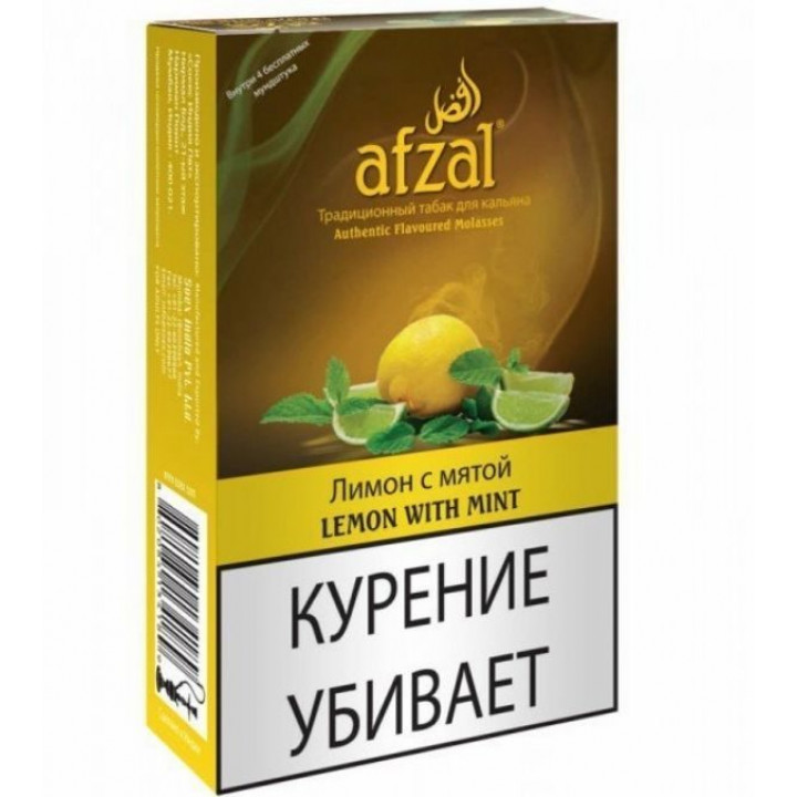 Табак Afzal Lemon with Mint Лимон с мятой 40 грамм